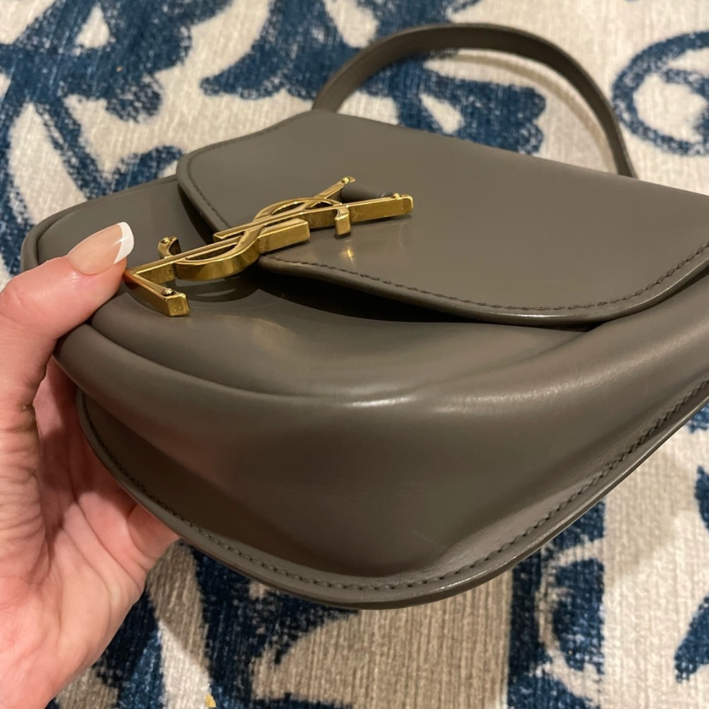 Ysl Kaia Small Satchel Crossbody Bag Grey With Gold H… Gem